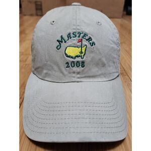 Masters 2008 Golf American Needle Strapback Hat Adjustable Beige Sports Active